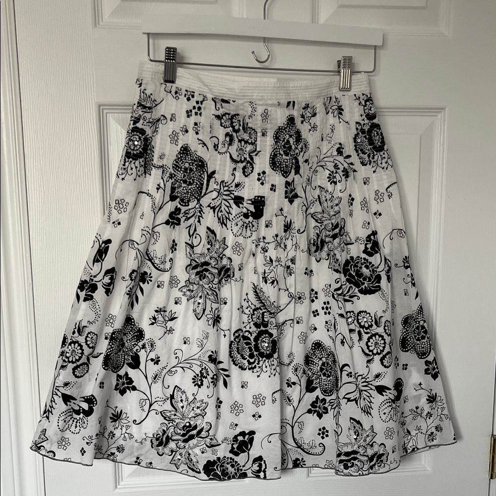 Floral Black and White Women's Skirt.